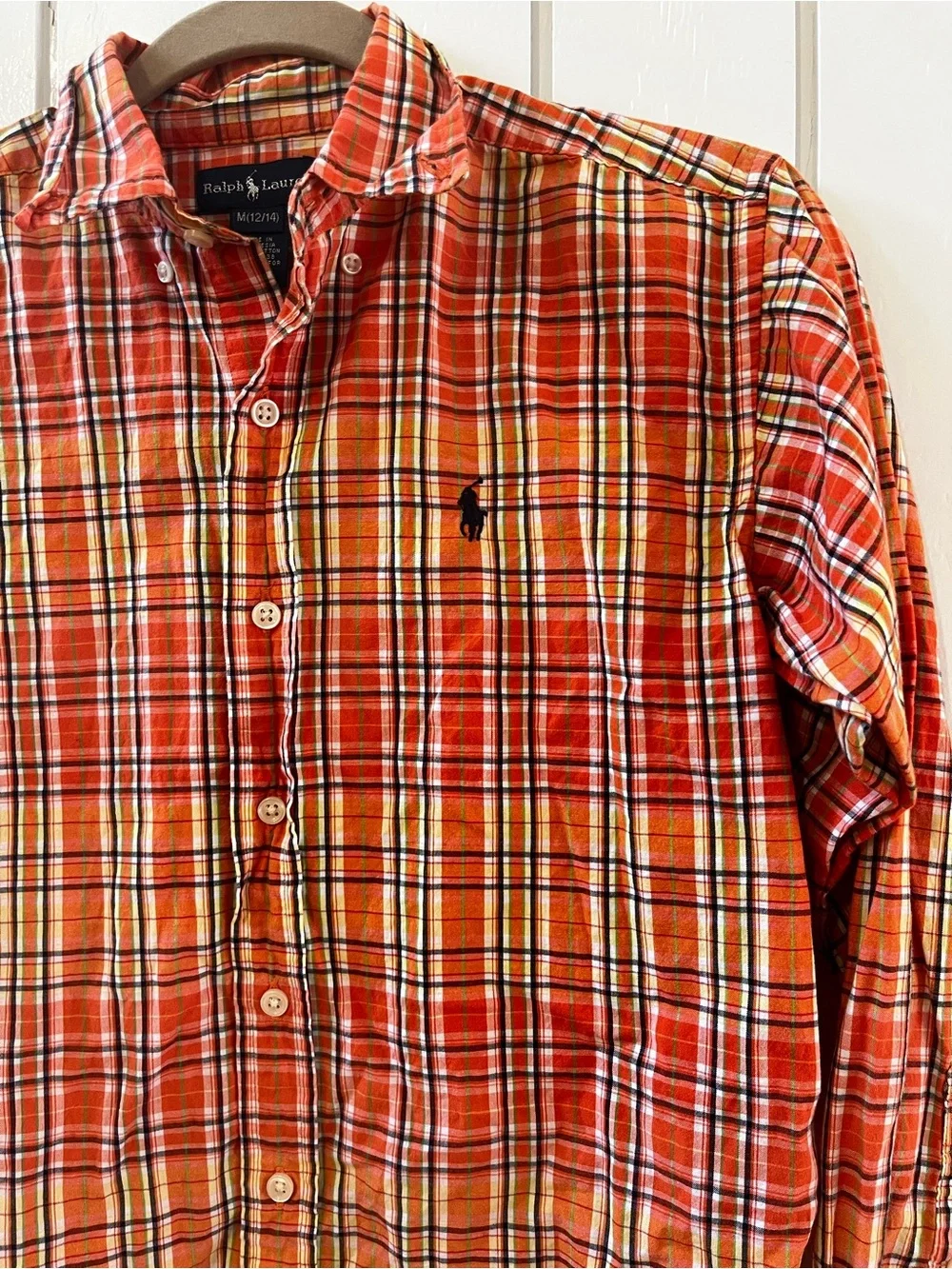 Ralph Lauren Red & Yellow Plaid Button-Down Shirt